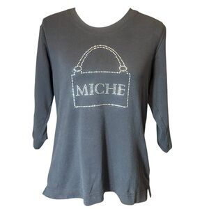 Miche Port Authority Women's Black 3/4 Sleeve Tee Size Large